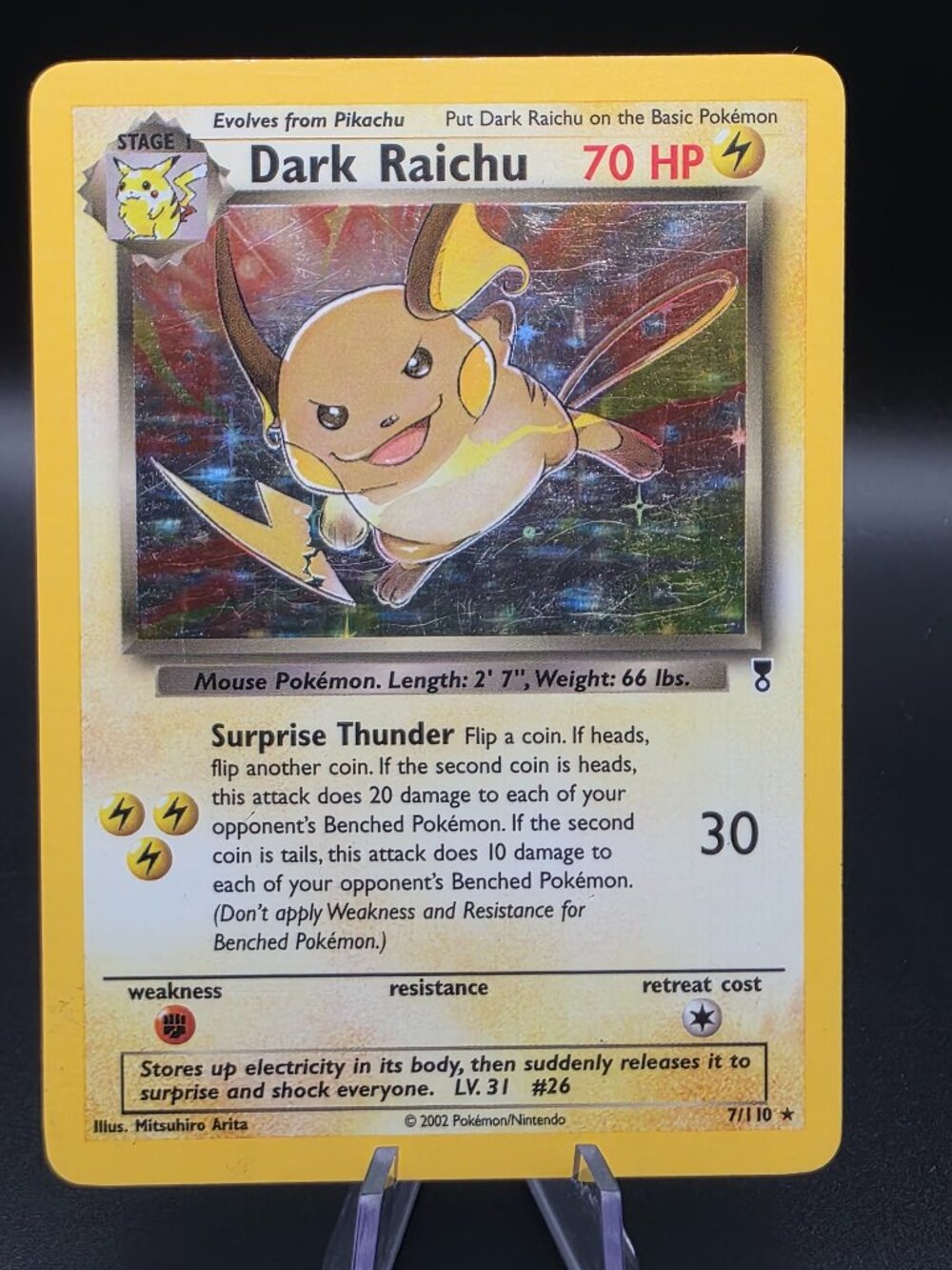 Pokemon TCG WOTC Dark Raichu 7/110 Holo Rare English MP